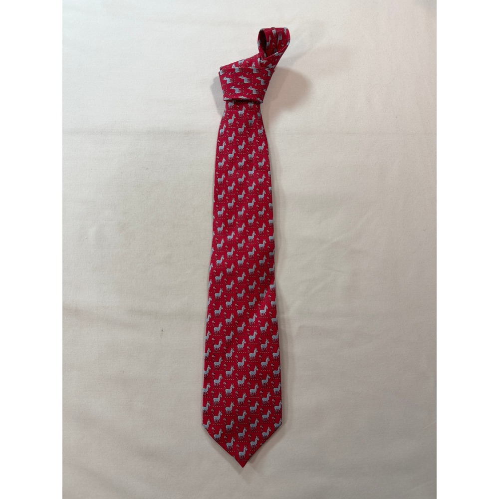 Sero New England Classics Mens Red Democratic Donkey American Flag Silk Necktie